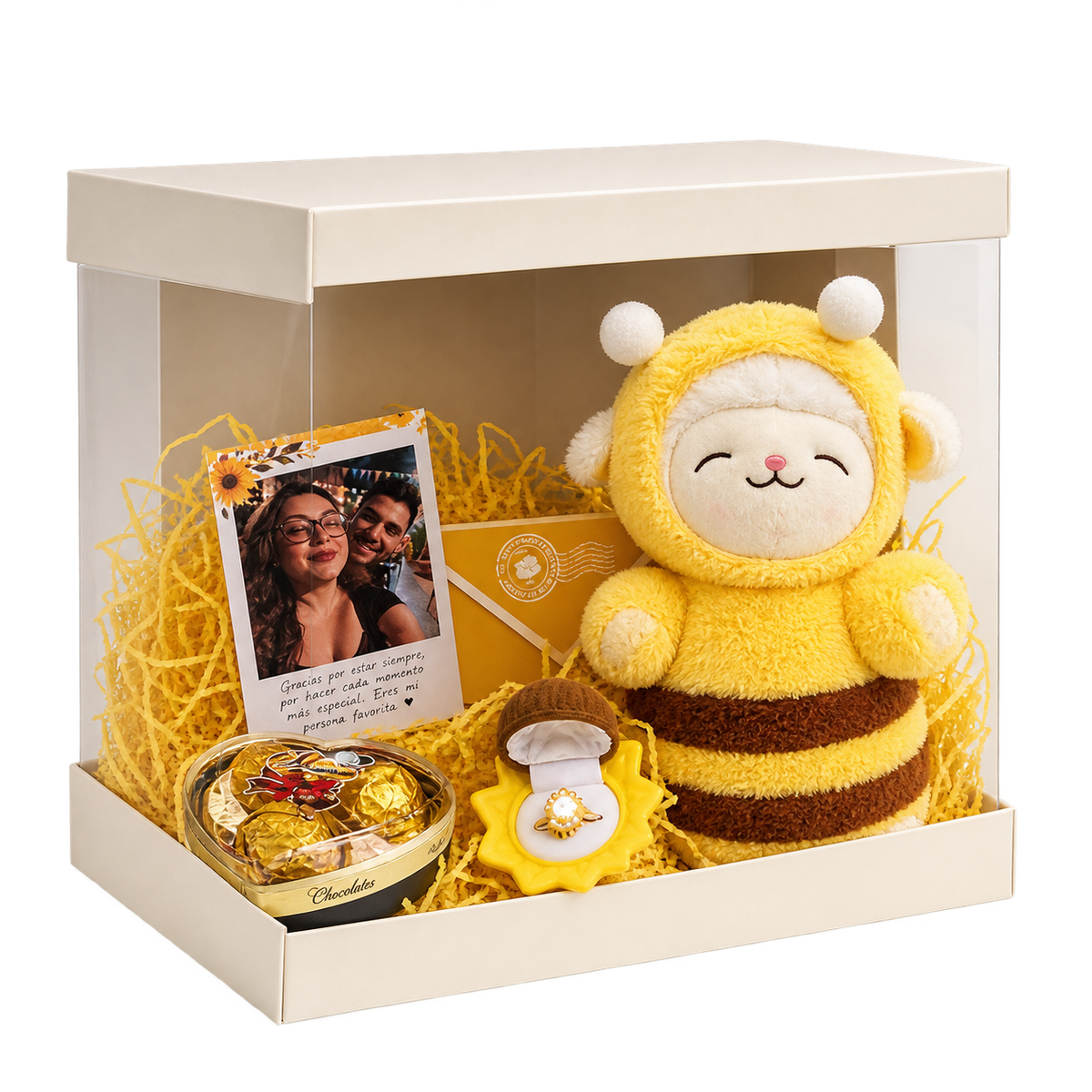 BOX FLOR AMARILLA PERSONALIZADO