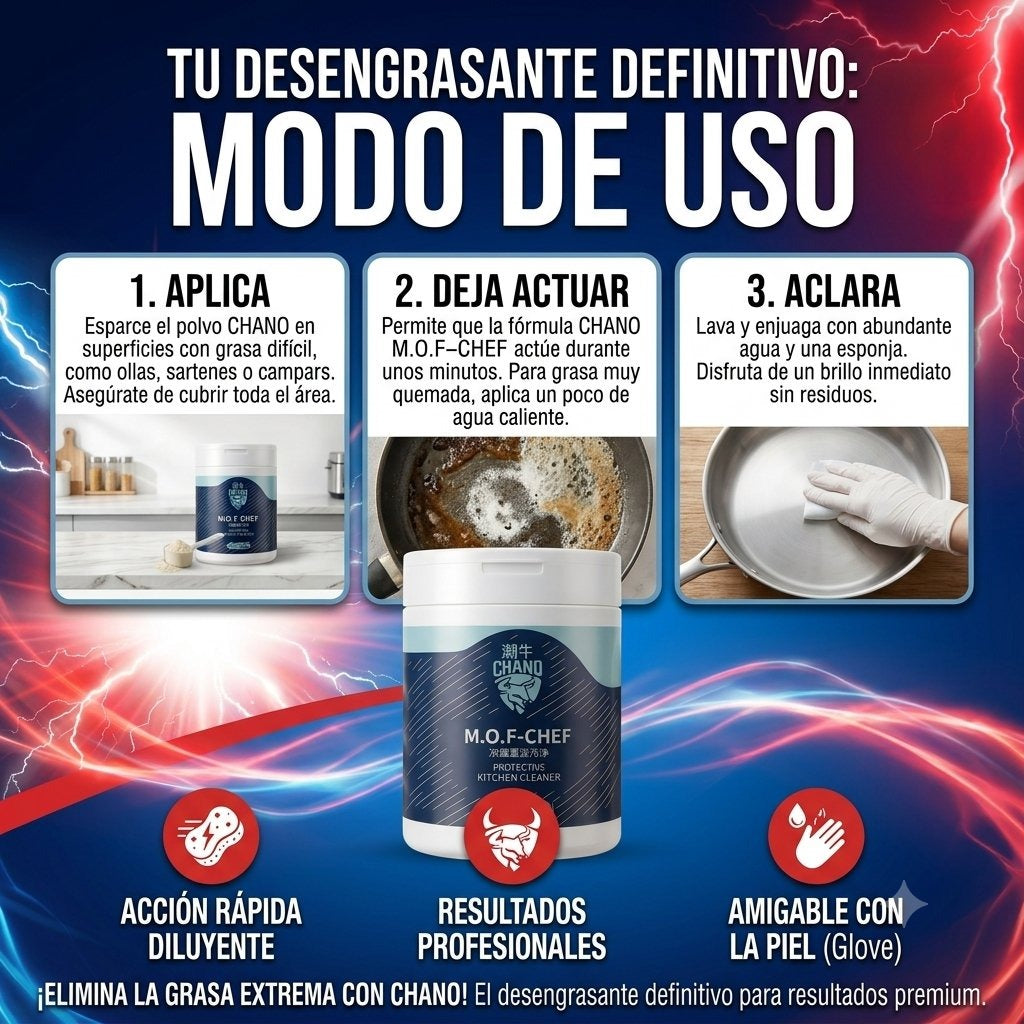 Modo de uso de Chano M.O.F-Chef